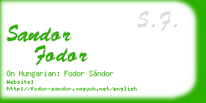 sandor fodor business card